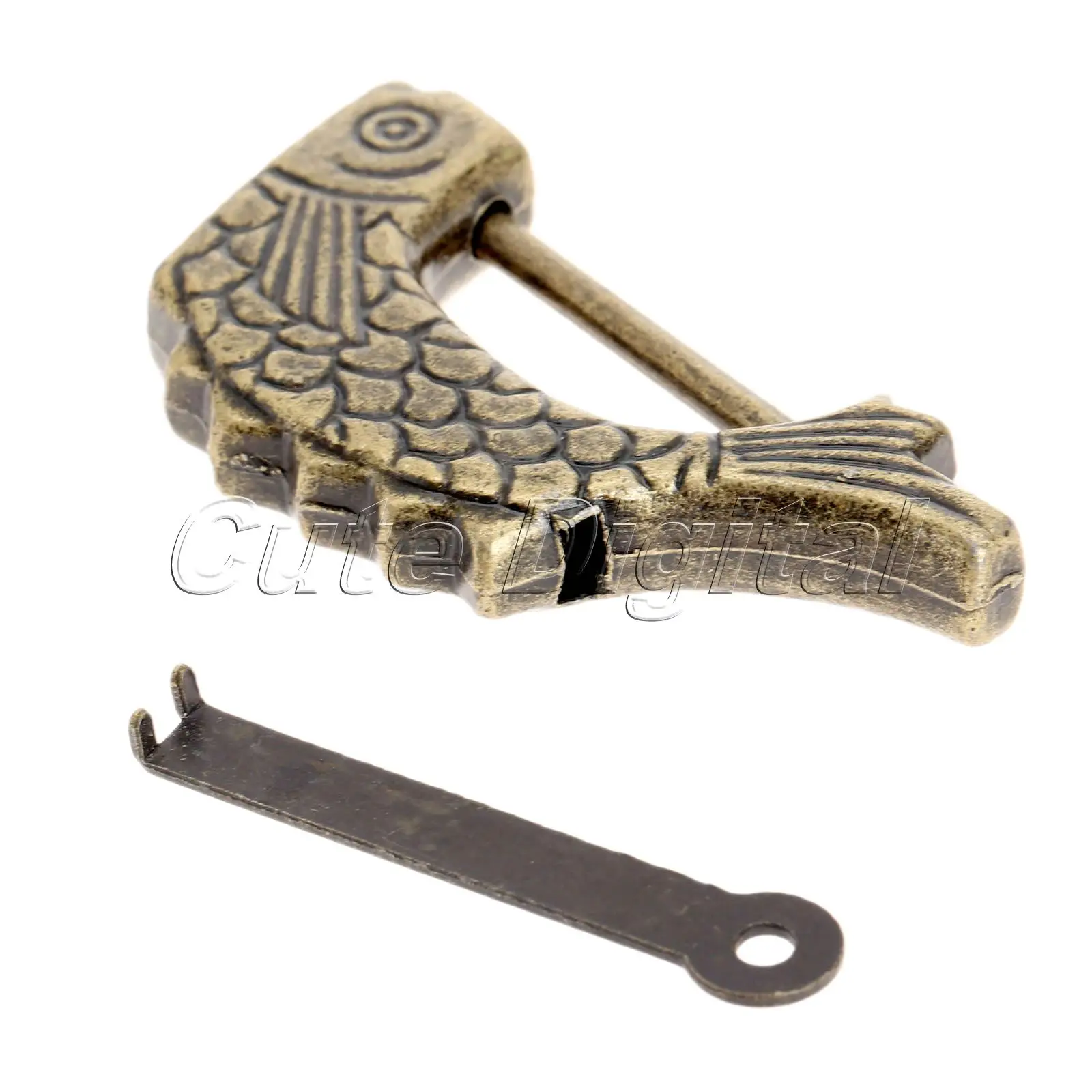 Античная бронза античная старинная китайская замок для деревянного ящика Ящик