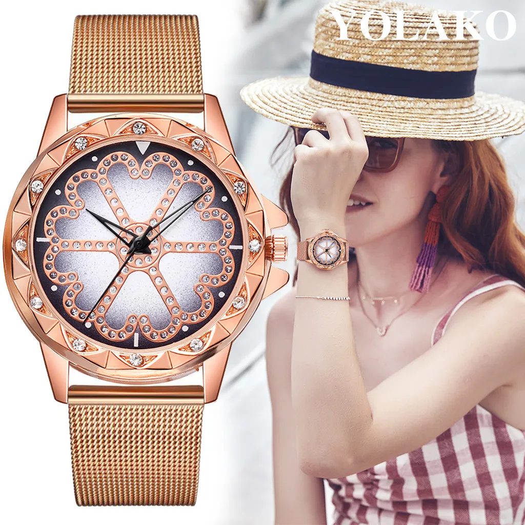 Женские повседневные кварцевые часы vansvar браслет из нержавеющей стали с цветами