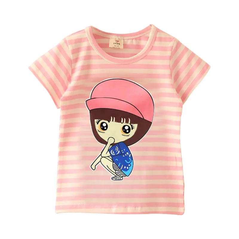 Brand 2018 new fashion kids baby girls t-shirts clothing childrens clothes 100%cotton blouse cute cartoon summer short t shirts |