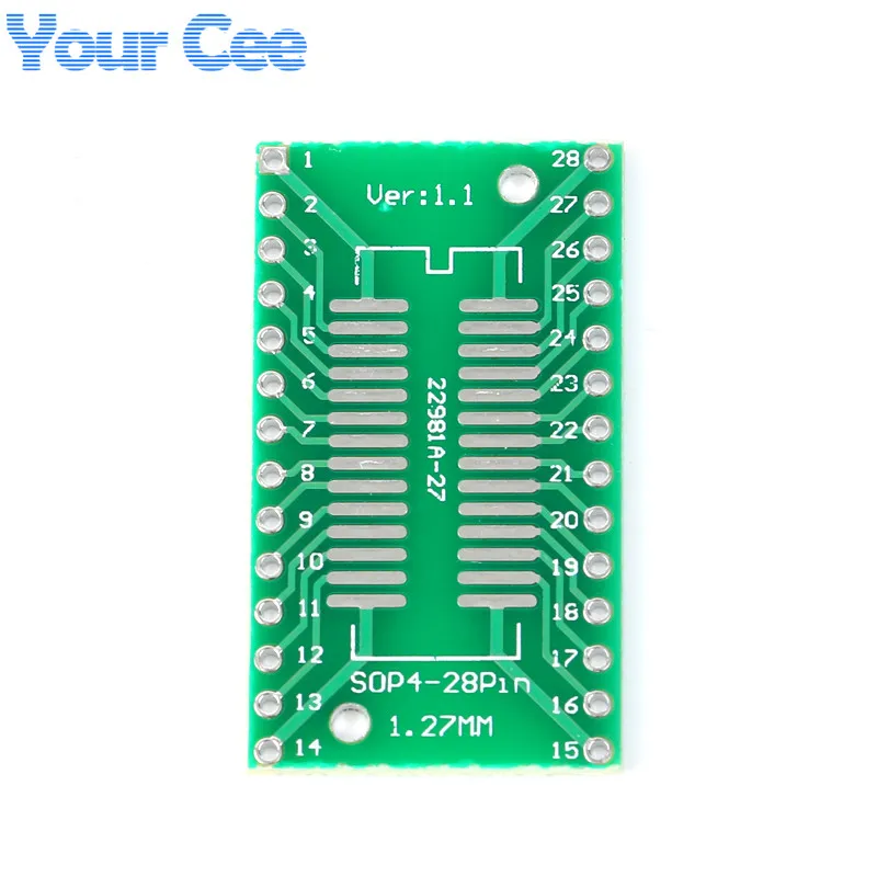 20 шт SOP28 к DIP28 адаптер конвертер печатная плата SSOP28 TSSOP28 0 65 мм 1 27 до 2 54 Pinboard SMD для DIP