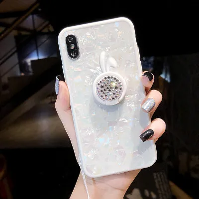 LaMaDiaa, стразы, кольцо, подставка, держатель, чехол для iPhone6, 6 S, 7, 8 PLUS, X, XS, MAX, XR, Dream Shell, чехол для телефона, s, IMD, силиконовая задняя крышка - Цвет: 1
