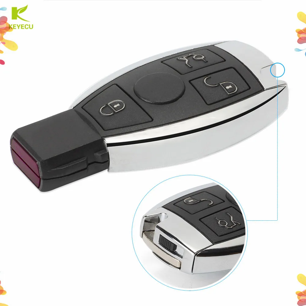 KEYECU 2 шт. Новый Сменный дистанционный ключ с 3 кнопками 433 МГц для Mercedes Benz NEC BGA BE W202