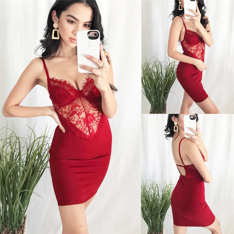 Женские сексуальные Клубные облегающие платья с глубоким вырезом для женщин красные бархатные футляры 2019