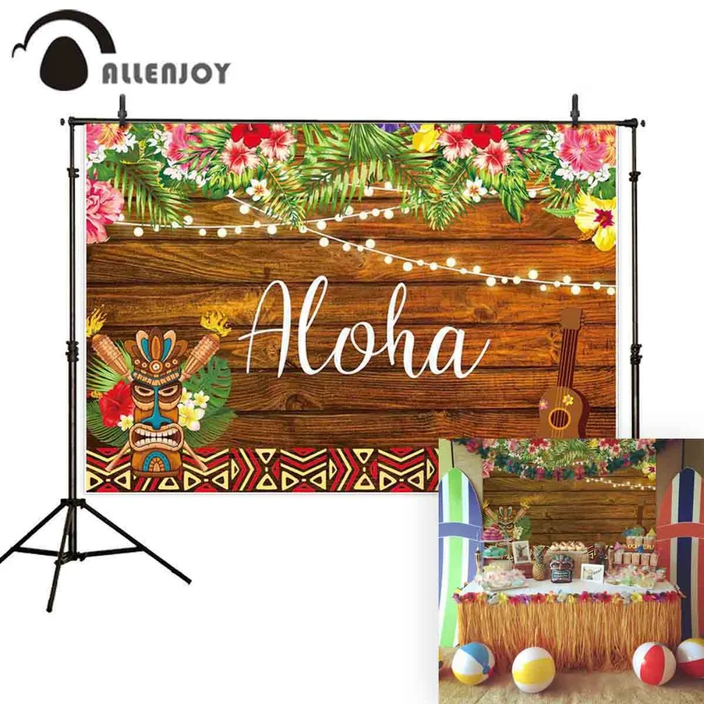 Фон для фотосъемки Allenjoy с изображением алохи тики Луау вечеринки дня рождения