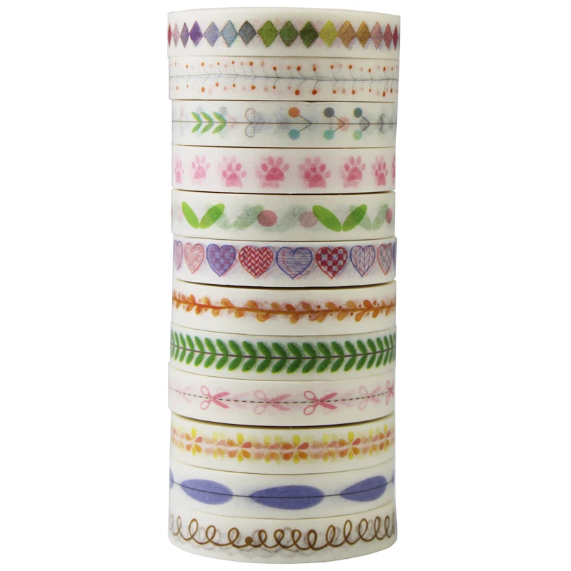 

12 Rolls Mini Washi Tape Set Decoration Paper Masking Tapes Adhesive Tape DIY Scrapbook Sticker,5mm*10m