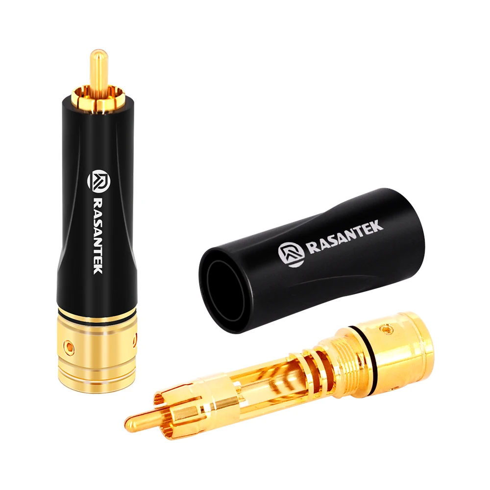 RASANTEK 24K золотые латунные rca разъем аудио провода разъемы красочный | Электроника