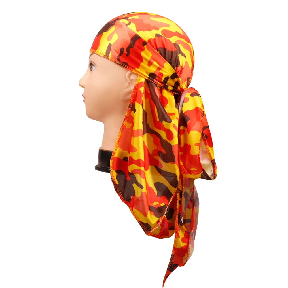 Аксессуары для волос, камуфляжные банданы Durag, повязка на голову, шапки для мужчин и женщин, длинный хвост, Пиратская шапка, волнистая, Ду ДУ, раг, тюрбан, головной убор