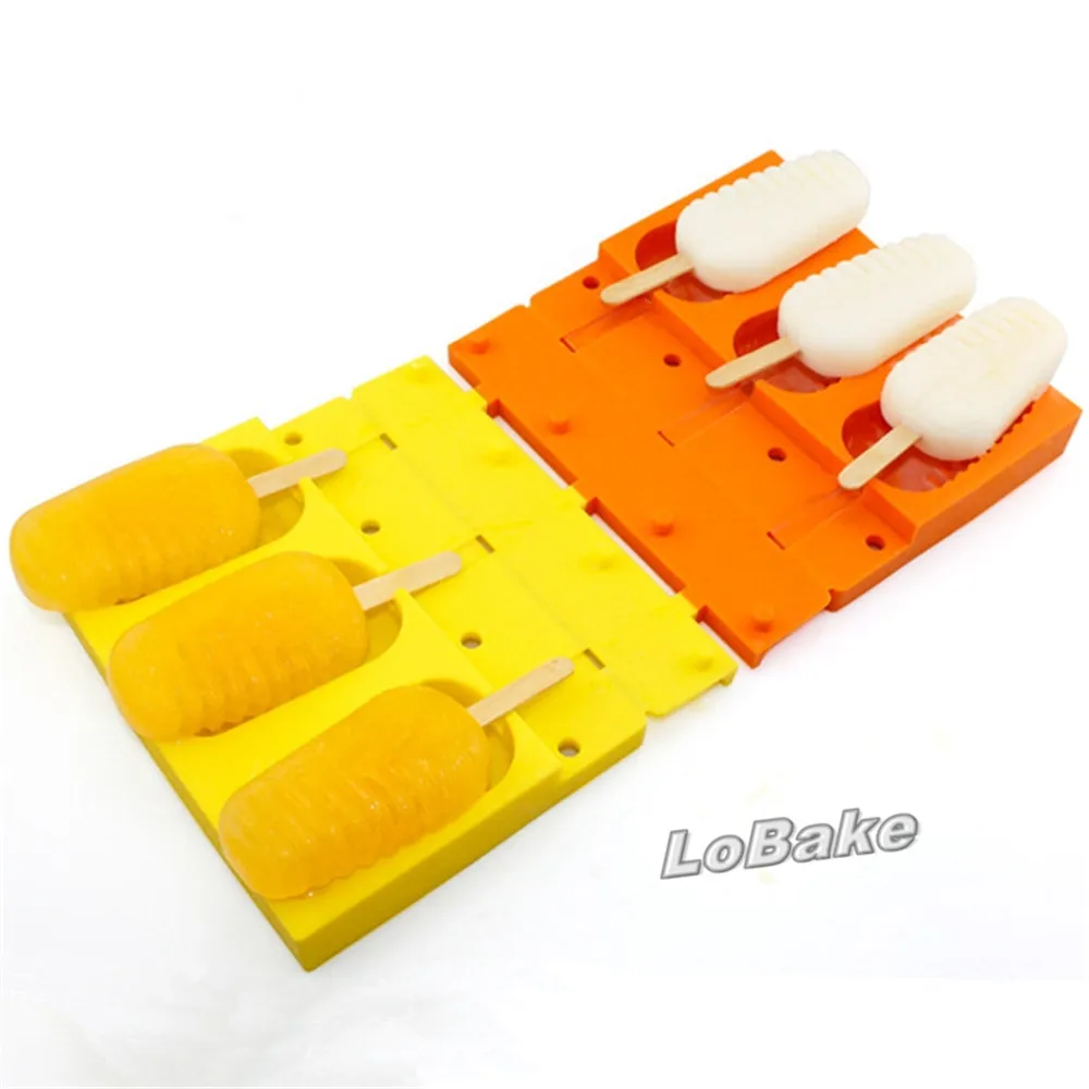 Высокое качество 3 полостей прямоугольной овальной формы для шоколада из