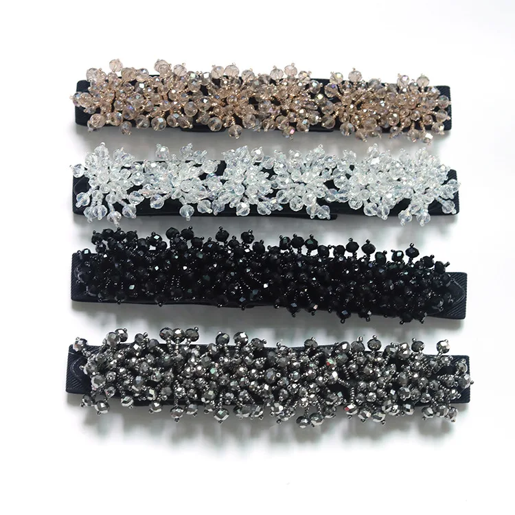 

Fashion Women Belt Luxury Rhinestone Design Stretch Waist Dress Belts Skinny Elastic Straps Ceinture Cinturones Mujer Dp32