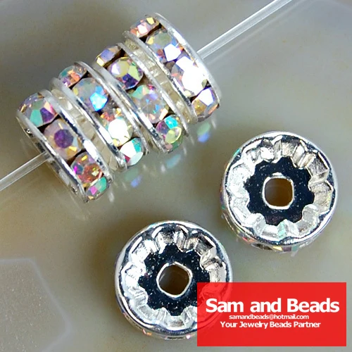 Высокое качество! Хрустальные стразы ронли разделительные бусины серебро