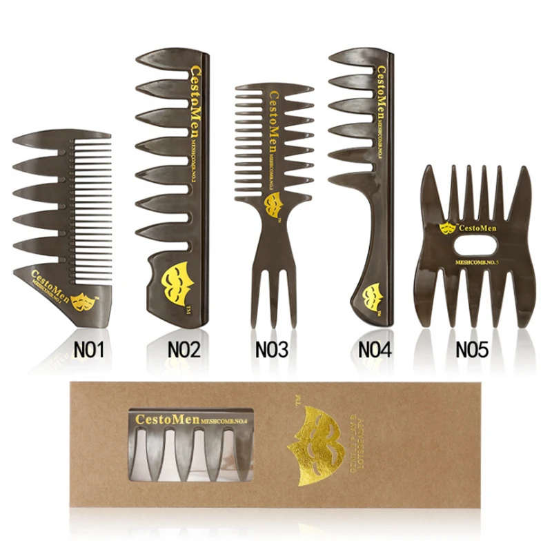 Новейшая мода в стиле ретро расческа для волос с широкими зубами Мужская