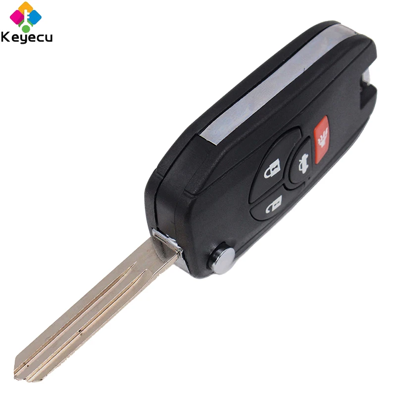 

KEYECU Replacement Modified Folding Remote Car Key Shell Case - 3+1/ 3 1/ 4 Buttons - FOB for Nissan Maxima Altima Sentra Versa