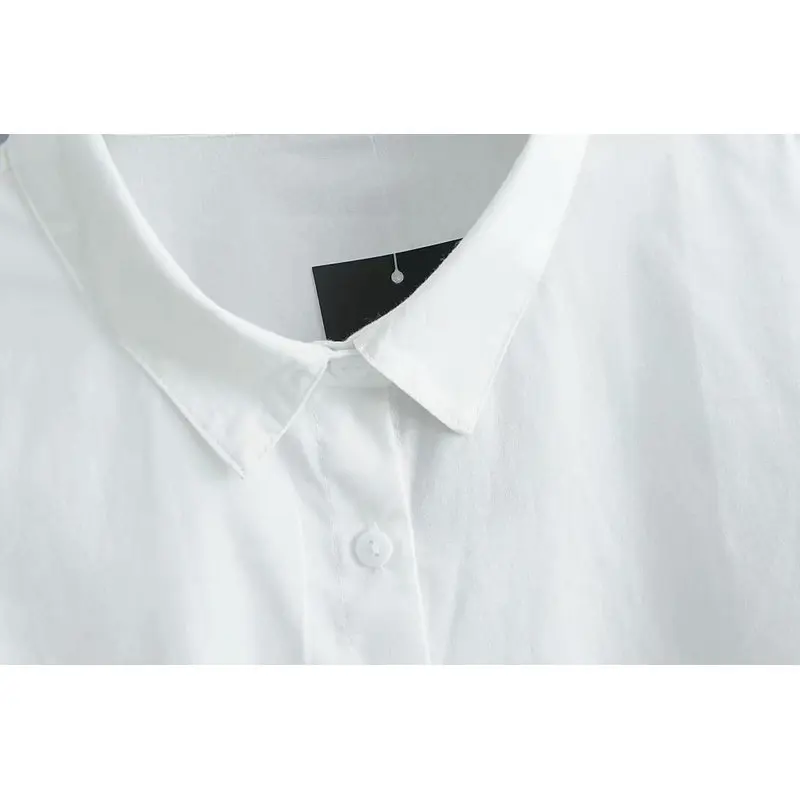 Модный стиль 2019 Новая женская белая блузка с длинным рукавом и отложным