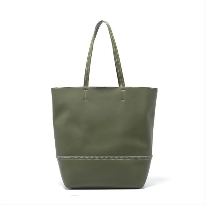 Anti-theft Design Genuine Leather Tote Bags Second Layer Cowhide Handbags Women Shoulder Female Large Capacity Liner Bag | Багаж и сумки