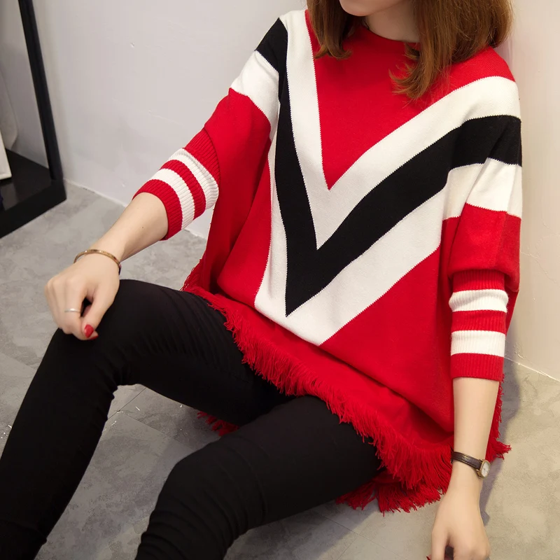 free shipping new fashion women Autumn winter plus size loose knitted sweater dress bat sleeve pullover coat CSWKS002 | Женская одежда