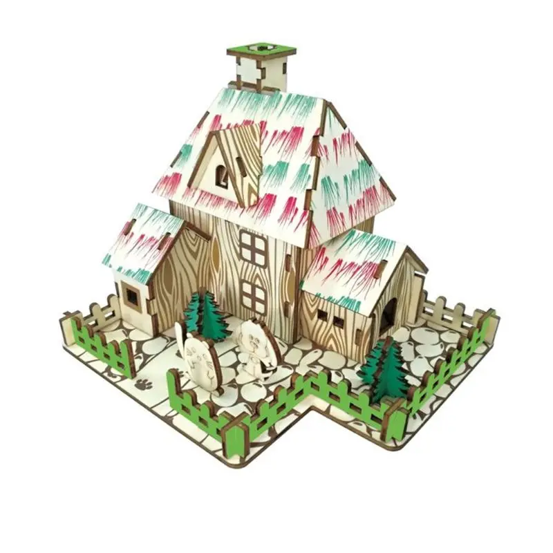 3 1 Набор, 3D игрушка-головоломка с колесом обозрения, игрушки из дерева для сборки, головоломка для разборки, развивающие игрушки для детей - Цвет: 3