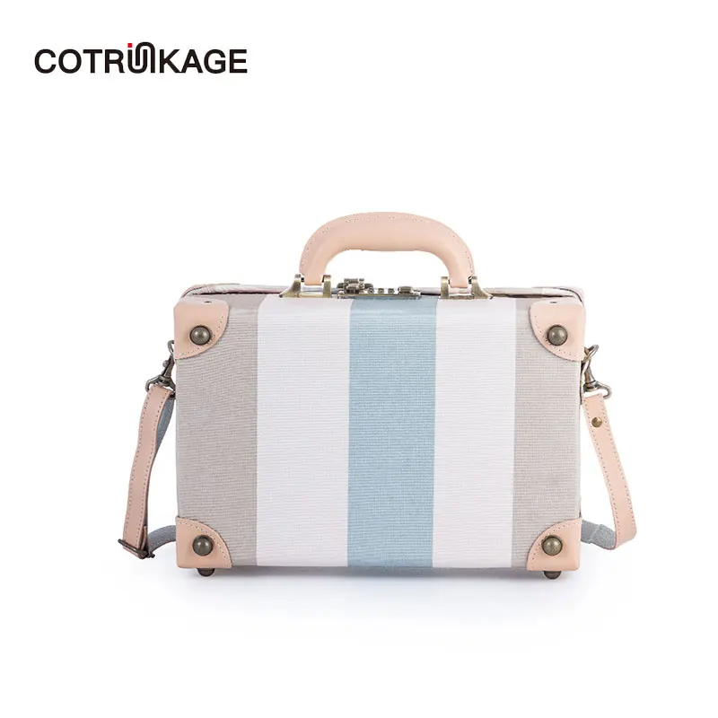 COTRUNKAGE маленький 12 &quotженский из натуральной кожи и холста широкая полоса для