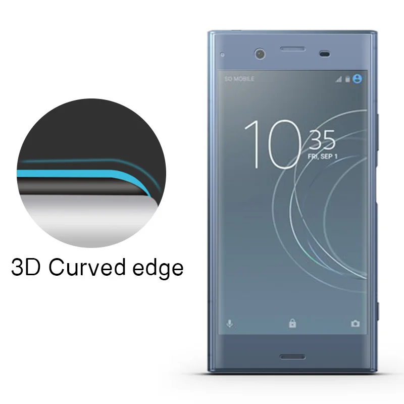 Vrurc Экран протектор для sony Xperia XZ1 G834 3D Edge Full Cover закаленное Стекло защитная