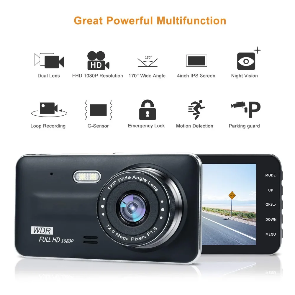 Eaglecam 2019 Dash Cam новый двойной объектив Автомобильный видеорегистратор камера Full HD