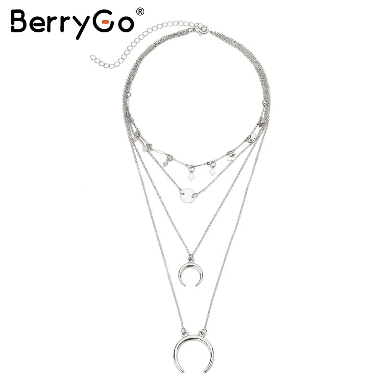 BerryGo Moon Сексуальная Многослойная Подвеска Аксессуары для женщин блесток