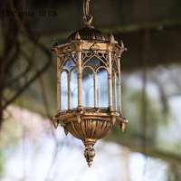 european retro antique bronze outdoor chandelier balcony patio corridor modern creative personality led waterproof chandelier