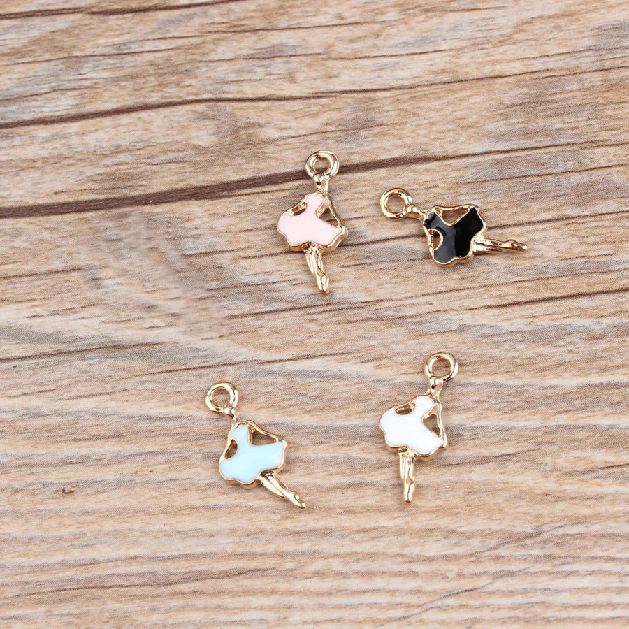 

New 10pcs DIY fashion dancing girl enamel charms alloy pendant for bracelet necklace clothing making handmade jewelry Accessory