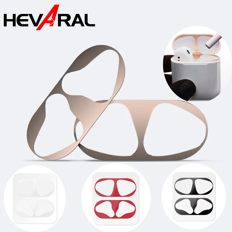 Металлическая пленка HEVARAL наклейка для Airpods 2 Box защитное покрытие корпуса