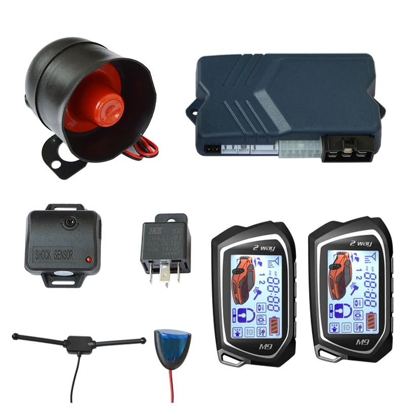 BANVIE Two 2 Way LCD пульт дистанционного запуска двигателя, Автомобильная сигнализация, система безопасности с ключом, центральный замок двери, анти вор, starline