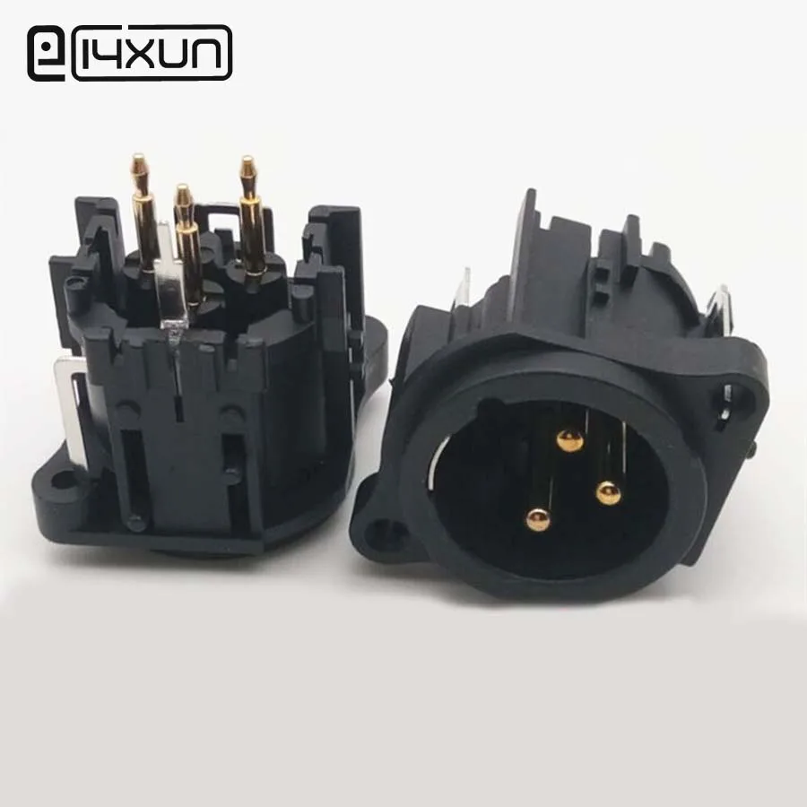 EClyxun 1 шт. XLR балансировочный 3 полюсный штекер с позолоченным штырьковым