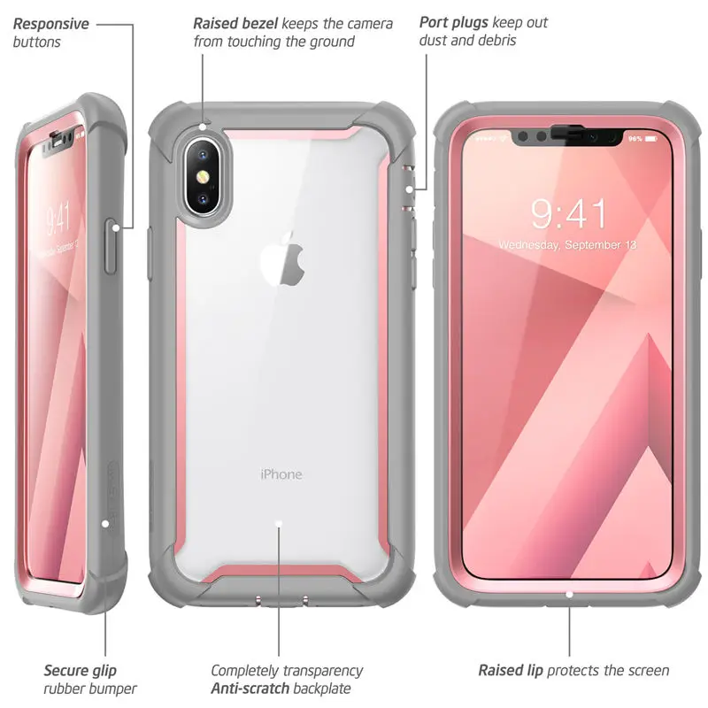 Чехол для iphone Xs Max, 6,5 дюймов,, Серия i-Blason Ares, полный корпус, прочный, прозрачный, бампер, чехол со встроенной защитной пленкой