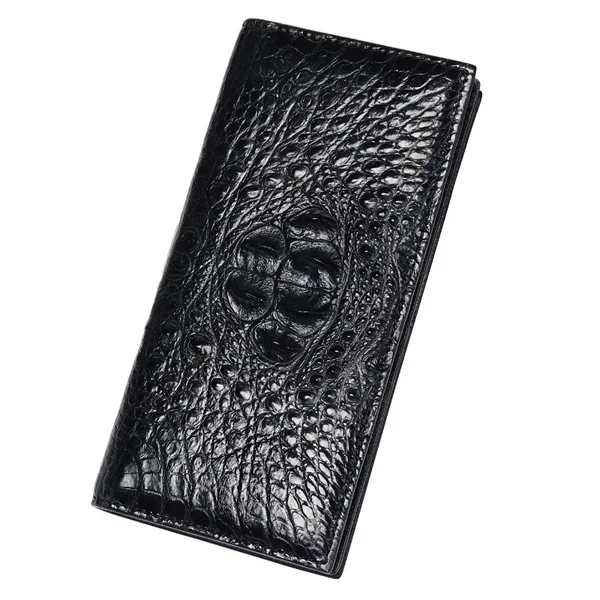 HEAD LEATHER McParko кошелек из натуральной крокодиловой кожи, мужской роскошный длинный кошелек, мужской кошелек, модный держатель для карт, двойные для мужчин, бумажник из крокодиловой кожи - Цвет: HEAD LEATHER
