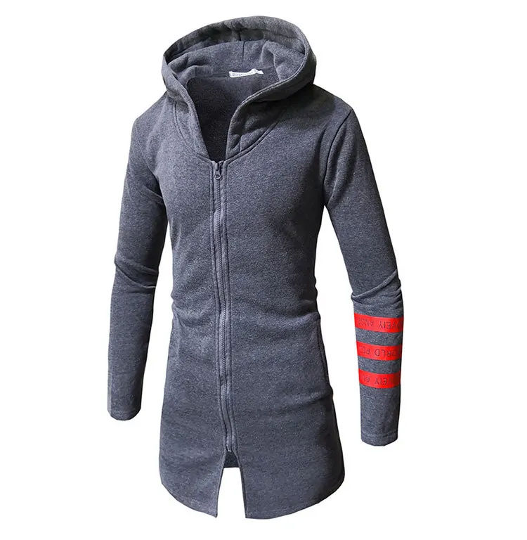 

2019 new autumn spring casual printing medium long style men's hoodie fashion top coat dropshipping hot sale gift trench