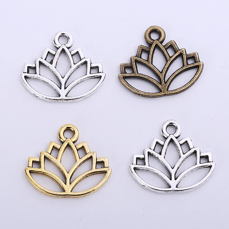 Винтажный металлический маленький Лотос 3 цвета аксессуары Классический Модный