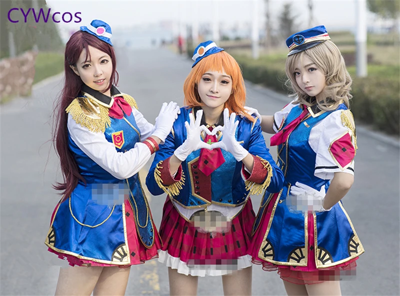 

Love Live Sunshine Takami Chika Aqours Cosplay Happy Party Train Tour Cosplay Costume Christmas Costume Women Dress Uniforms