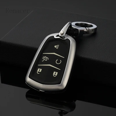 Style B silver Светящаяся Кнопка автомобильный чехол для автомобильного ключа крышка Кольцо Цепь для Cadillac CTS ATS 28 T CTS-V Coupe SRX Escalade SRX ATSL XTS - Название цвета: Style B silver