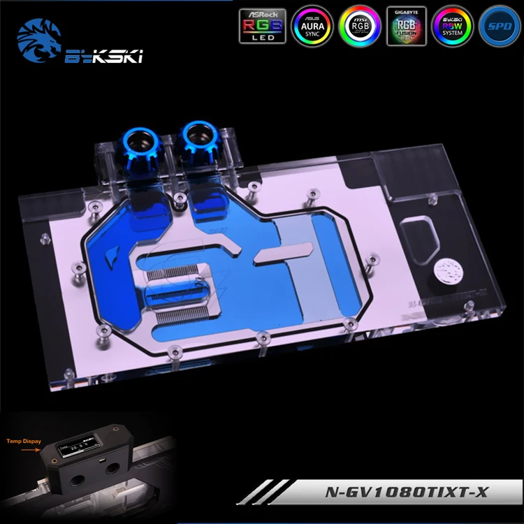 Bykski N GV1080TIXT X RGB свет полный охват VGA блок водяного охлаждения для Gigabyte AORUS GTX 1080 Ti