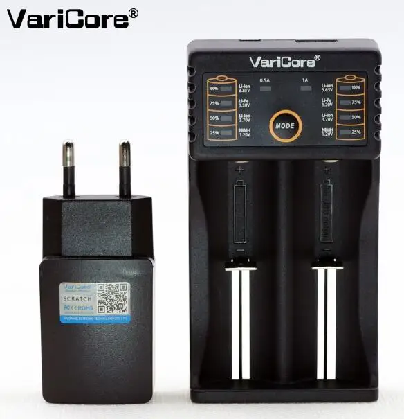 v20i 5vEU VARICORE v20i 18650 зарядное устройство 1,2 V 3,7 V 3,2 V 3,85 V зарядное устройство для никель-кадмиевых или никель-металл-AAA 18350 26650 10440 14500 16340 20700 25500 зарядное устройство для литиевой батареи - Цвет: v20i 5vEU