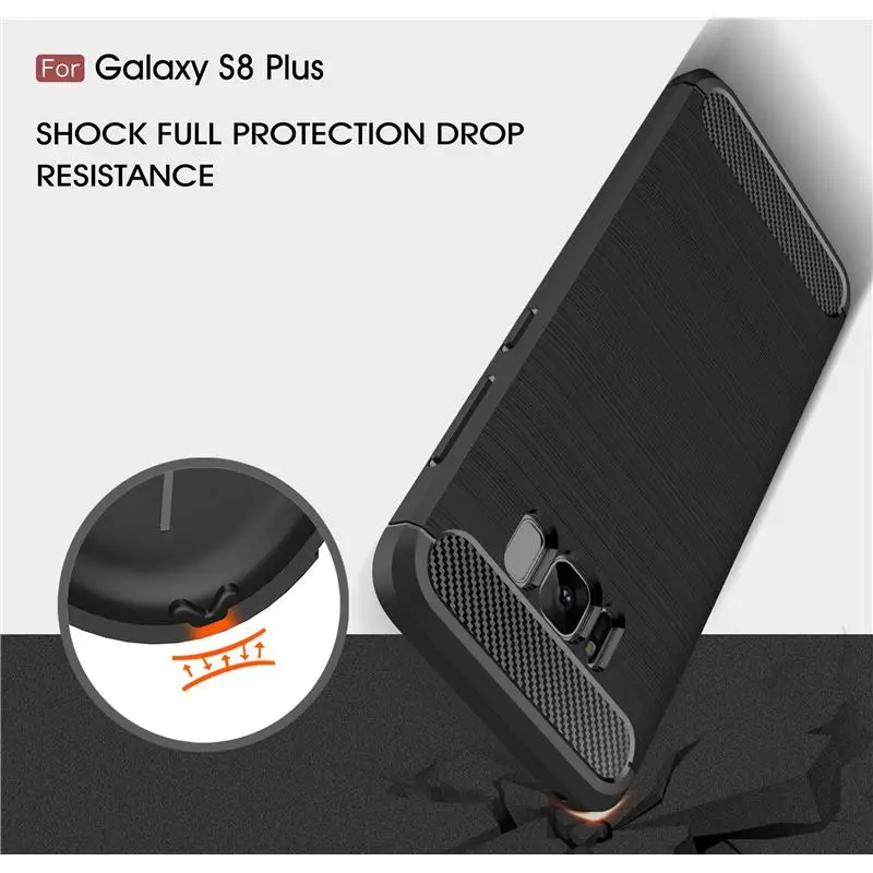 Углеродное волокно чехол мягкий TPU для Samsung Galaxy S8 плюс J720 J7 J520 J5 A320 A3 A520 A5 A720 A7 C9000 C9