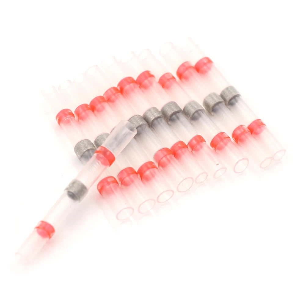 10шт Red Термоусадочные соединители проводов Водонепроницаемый Луженая Медь