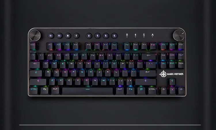 MAGIC REFINER MK11 портативный Bluetooth беспроводной/USB Проводной Двойной режим RGB с подсветкой мультимедиа Механическая игровая клавиатура