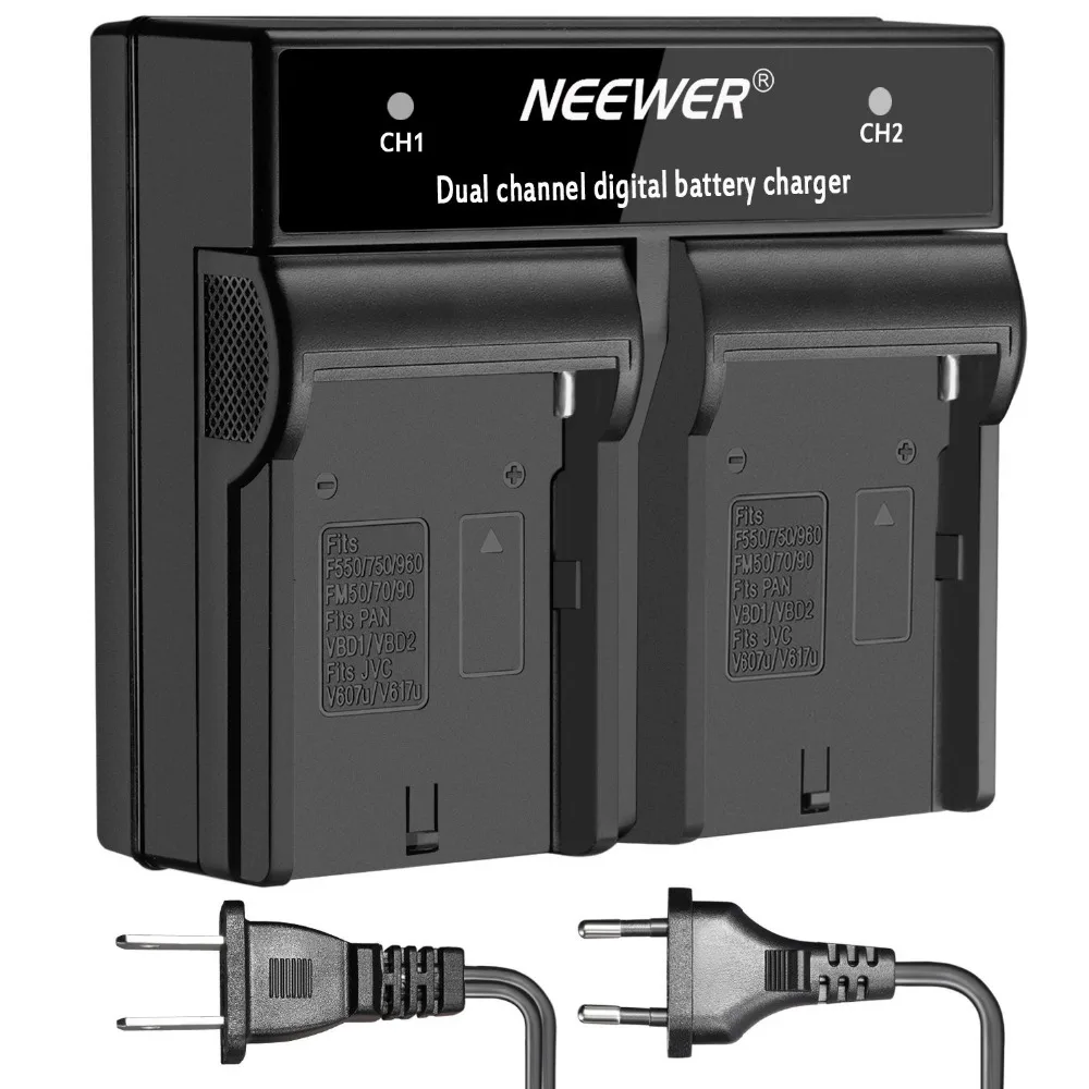 Neewer LED двухканальный цифровой аккумулятор зарядное устройство для F550 F750 F730 F960 F960H