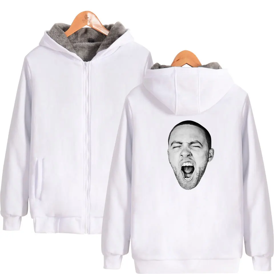 LUCKYFRIDAYF 2018 Mac Miller Толстая зимняя толстовка на молнии мужская и женская куртка