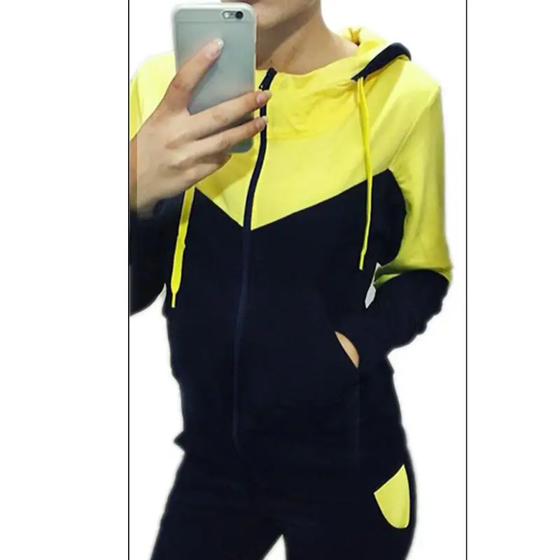 2019 осень женский комплект 2 шт. спортивный костюм синий и красный цвета