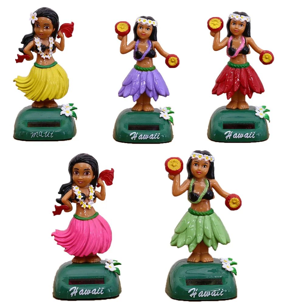 Home Decoration Accessories Ornaments Figurines Miniatures Girl Shaking Head Toy Solar Powered Auto Interior Dashboard Decor|Статуэтки и