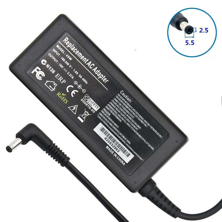 Зарядное устройство для ноутбука 19 в 2 37 А 45 Вт Toshiba Portege T210 T210D T230 T230D Z30 Z30T Z830 Z835 Z930
