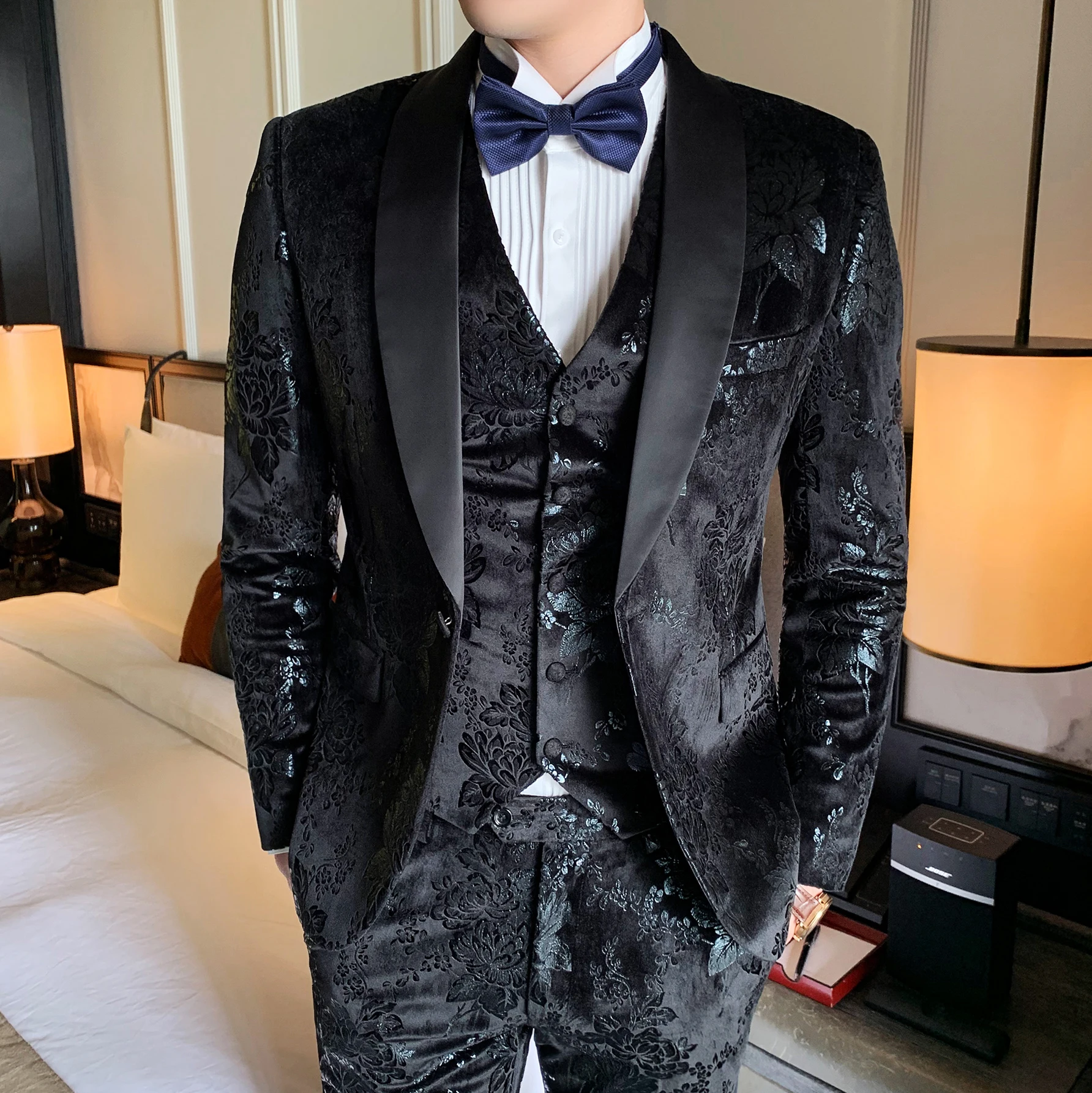 Цветочный костюм для собаки Homme Mariage барочные костюмы для мужчин 3XL осень Vestito Da Sposo костюм из 3 предметов мужские свадебные костюмы