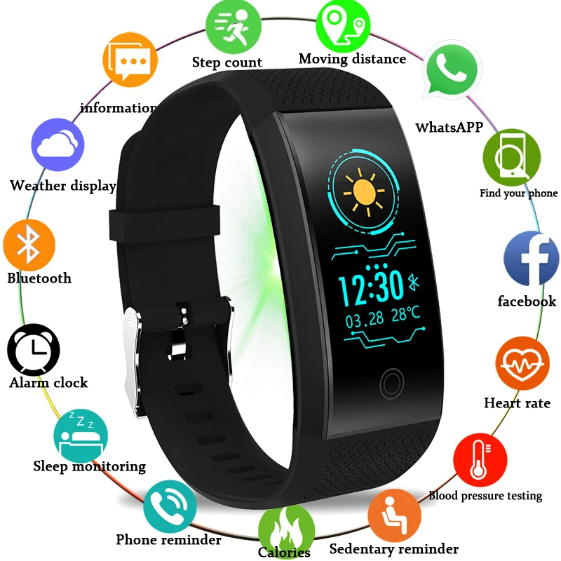Fitness Smart Bracelet Color-screen IP68 Waterproof blood pressure Oxygen Monitor sport Heart Rate band Pk mi 3+Box | Электроника