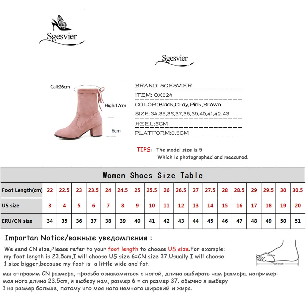 Sgesvier Fashion Ankle Boots Round Toe Thick High Heel Zipper Solid Color 2018 Sexy Women Bowtie Casual Shoes OX524 | Обувь