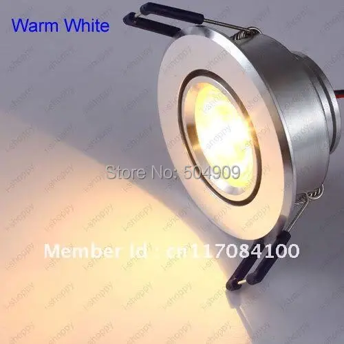 Бесплатная доставка 1 Вт Высокая мощность светодиодный встраиваемый потолочный