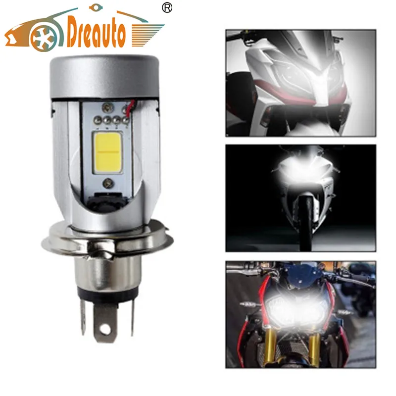 Dreauto Plug and play high power 20W 2000lm H4 motorcycle led light bulb P43t HS1 motor head lamps 6000K white with fan | Автомобили и